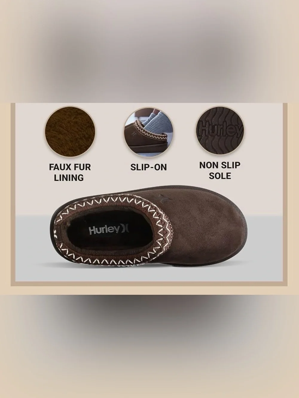 Hurley Kids Modi Slippers Brown 8
